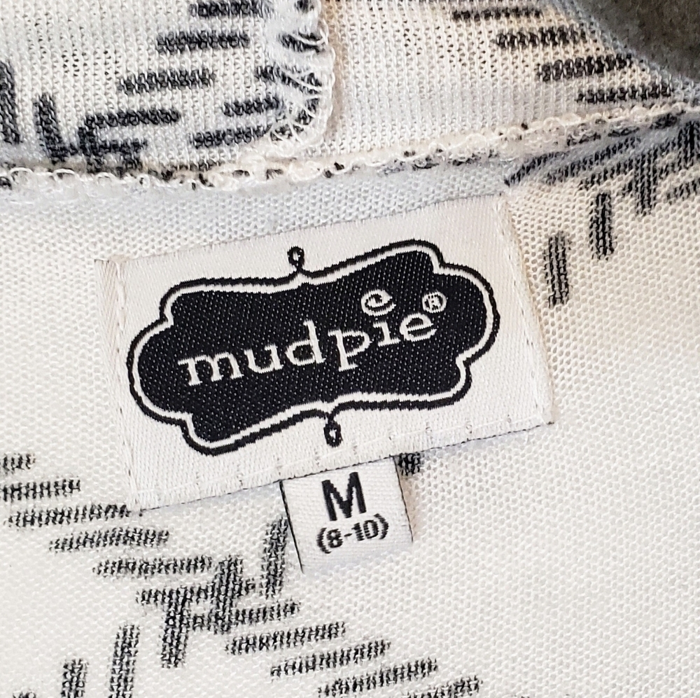 Mud Pie Open Front Cardigan Size Medium Black White Stretch Diamond Prin… - Picture 8 of 9